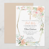 Eerste communie | Waterverf Pastel Spring Flowers Kaart (Voorkant / Achterkant)