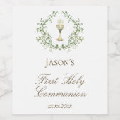 Eerste Communie  Wijn Etiket (Enkel label)