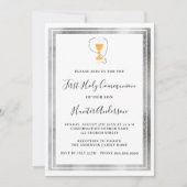 Eerste Communie witte zilveren kelk gastheer Kaart (Voorkant)