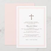 Eerste Communie Zacht roze en bruin Kaart (Voorkant / Achterkant)