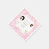 Eerste communie zwart haar meisje dank u servet (Hoek)