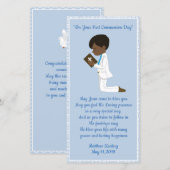 Eerste Communie Zwarte Jongen Bedankkaart (Voorkant / Achterkant)