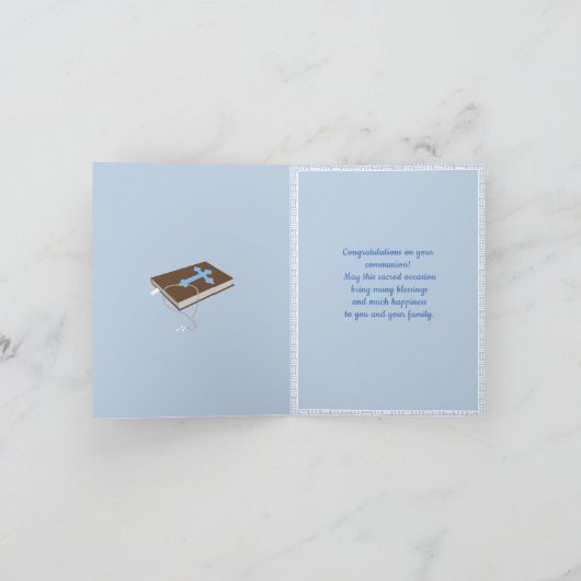 Eerste Communie Zwarte Jongen Kaart (Binnen)