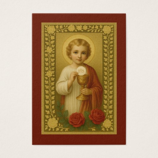 Eerste communiegebed Jezus Rozen kelk Visitekaartje (Voorkant)