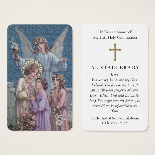 Eerste communiegebeden | Heilige Communie Visitekaartje (Voorkant /achterkant)