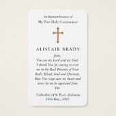 Eerste communiegebeden | Heilige Communie Visitekaartje (Achterkant)