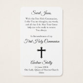 Eerste communiegebeden | Jongen & Meisje 1 Visitekaartje (Achterkant)