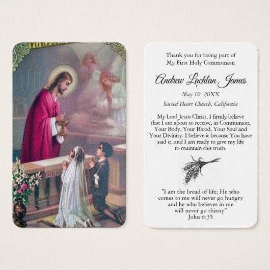 Eerste communiegebeden | Jongen & Meisje 2 Visitekaartje (Voorkant /achterkant)