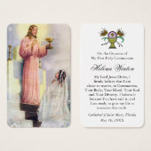 Eerste communiegebeden |  meisje 1 visitekaartje (Voorkant /achterkant)