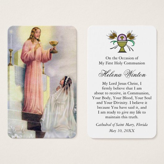 Eerste communiegebeden | meisje 1 visitekaartje (Voorkant /achterkant)