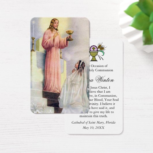 Eerste communiegebeden |  meisje 1 visitekaartje (Bureau)