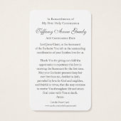 Eerste communiegebeden | Meisje Communion 1 Visitekaartjes (Achterkant)