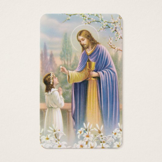 Eerste communiegebeden | Meisje Communion 1 Visitekaartjes (Voorkant)