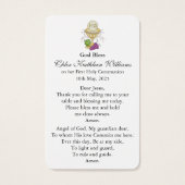 Eerste communiegebeden | Meisje Communion 2 Visitekaartje (Achterkant)