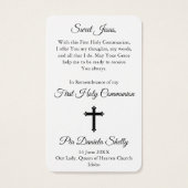 Eerste communiegebeden | Meisje Communion 4 Visitekaartje (Achterkant)