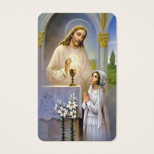 Eerste communiegebeden | Meisje Communion 6 Visitekaartje (Voorkant)