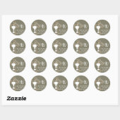 Eerste communiezegel - Monogram Ronde Sticker (Vel)