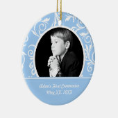 Eerste Communion Blue Photo Ornament (Rechts)