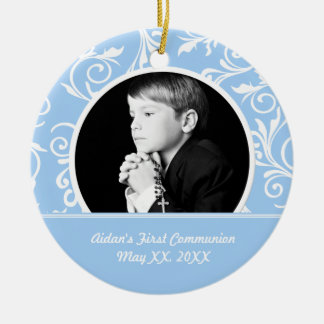 Eerste Communion Blue Photo Ornament