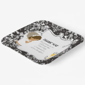 Eerste communiqué Afrikaanse Zwarte Damask Papieren Bordje (Gebogen)