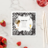 Eerste communiqué Afrikaanse Zwarte Damask Servet (Insitu)