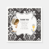 Eerste communiqué Afrikaanse Zwarte Damask Servet (Voorkant)