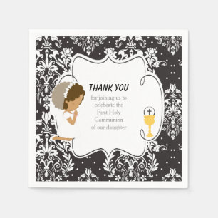 Eerste communiqué Afrikaanse Zwarte Damask Servet