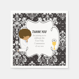 Eerste communiqué Afrikaanse Zwarte Damask Servet