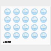 Eerste communiqué Blauwe Klassieke Sticker (Vel)