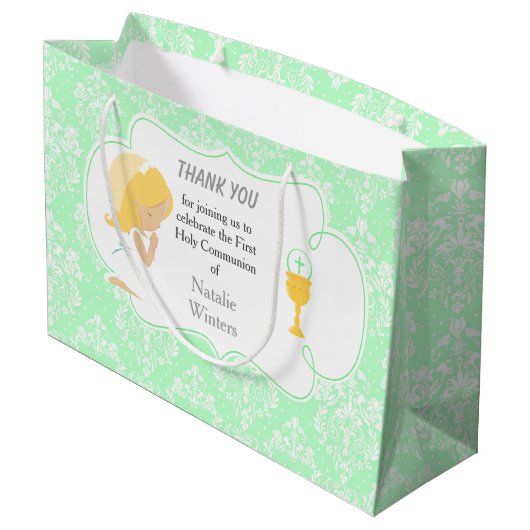 Eerste communiqué Blonde Hair Girl Groot Cadeauzakje (Achterkant Gekanteld)