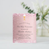 Eerste communiqué blush roze budgetuitnodiging (Staand voorkant)