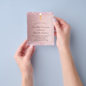 Eerste communiqué blush roze budgetuitnodiging flyer (Hand)