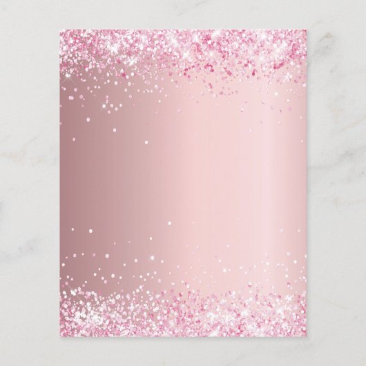 Eerste communiqué blush roze budgetuitnodiging flyer (Achterkant)