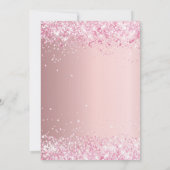 Eerste communiqué blush roze glitter girl kaart (Achterkant)