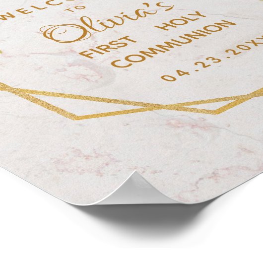 Eerste communiqué Burgundy Peonies over Marble Wel Poster (Hoek)
