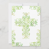 Eerste communiqué Cross Green Damask Christelijk B Kaart (Achterkant)