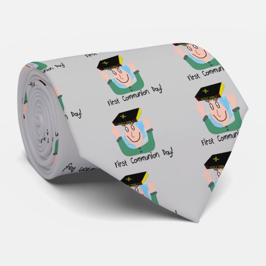 Eerste communiqué dag~"Boy met Bijbel" Stropdas (Opgerold)