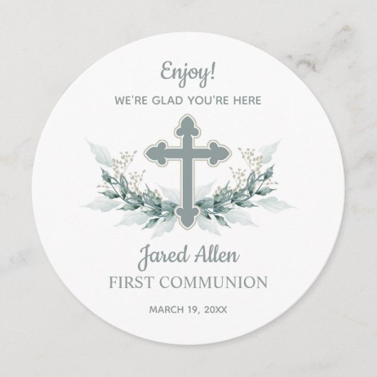 Eerste communiqué diner Bord Dank je wel Kaart (Voorkant)