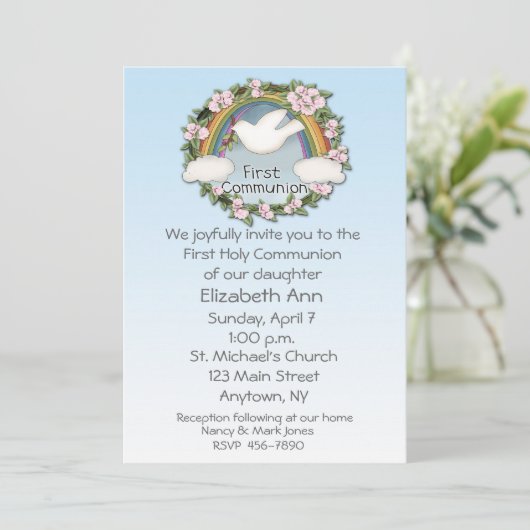 Eerste communiqué Dove-regenboog Kaart (Staand voorkant)