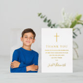 Eerste communiqué Foto echte Folie Hartelijk dank Folie Uitnodiging (Staand Voorkant)