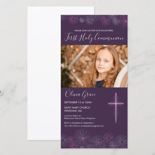 Eerste communiqué Fotokaart Uitnodiging - 1e commu (Voorkant / Achterkant)