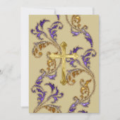 Eerste communiqué Glittery Damask met Cross Kaart (Voorkant)