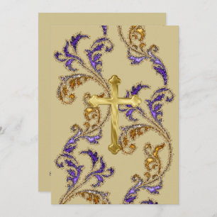 Eerste communiqué Glittery Damask met Cross Kaart