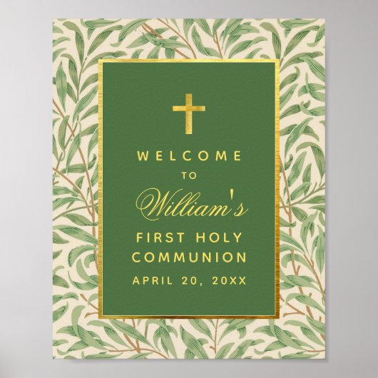 Eerste communiqué Green Gold Greenery Welkomstteke Poster (Voorkant)