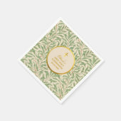 Eerste communiqué groene bladeren Faux Gold Foil M Servet (Hoek)