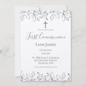 Eerste communiqué hand getrokken kruis kaart (Voorkant)