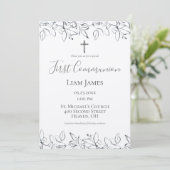 Eerste communiqué hand getrokken kruis kaart (Staand voorkant)