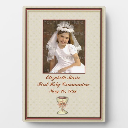 Eerste communiqué-herdenkingsPlaque Fotoplaat (voorkant)