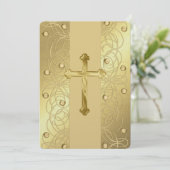 Eerste communiqué "ingegraveerd" kruis kaart (Staand voorkant)