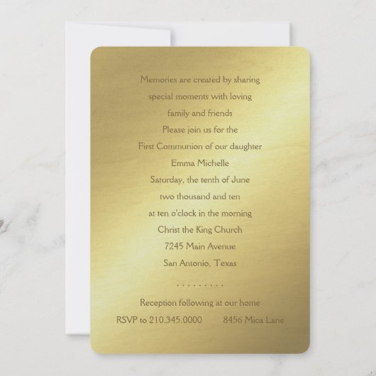 Eerste communiqué "ingegraveerd" kruis kaart (Achterkant)